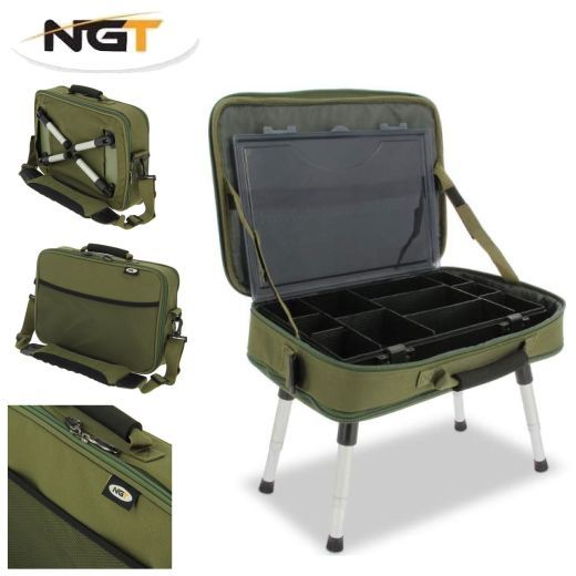 NGT Carp Fishing Case System Bivvy Table Tackle Box & Two Tier Bag 612 Plus